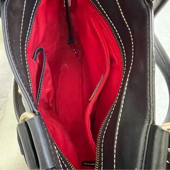 Dooney & Bourke Signature Collection DB Anniversary Print Leather Satchel Bag - Picture 7 of 9